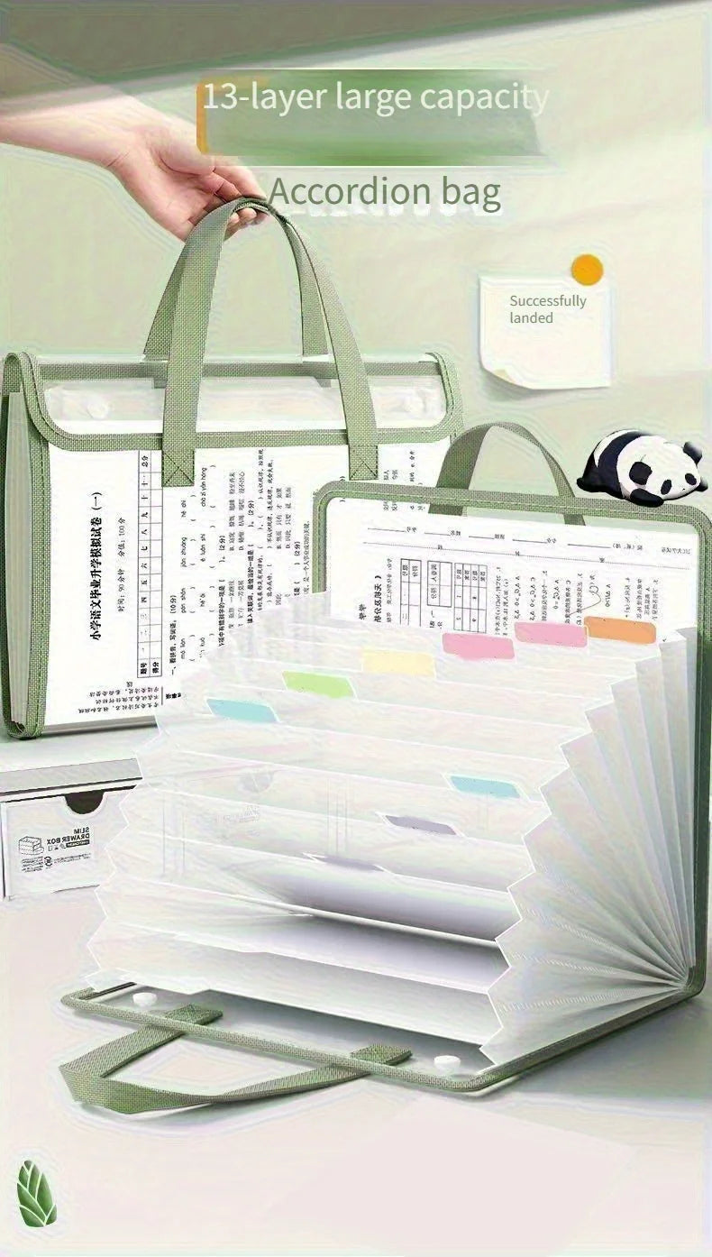 Portable Expandable Accordion File Folder Has 13 Pockets and Is Suitable for A4-sizedEnvelopes,and IsSuitable for Home,OfficeUse