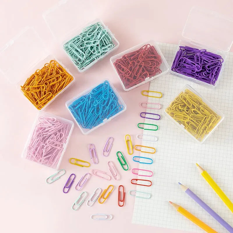 50pcs/box 28mm Macaron Colored Paper Clips, Creative Accounting Decoration Materials, Bookmarks, Paper Clips