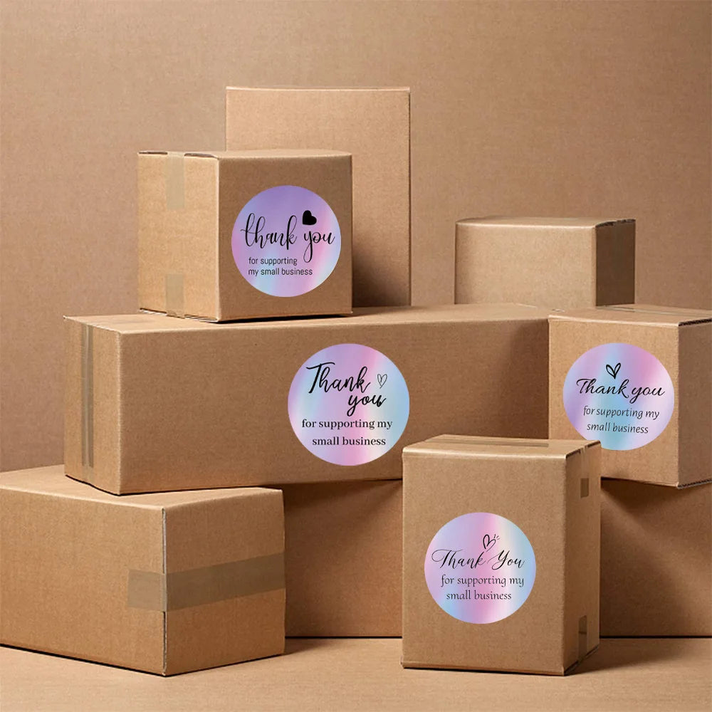 10-50pcs Thank You Cards For Small Business Colorful Laser Paper Thank You For Your Order "Beyond Grateful" Cards