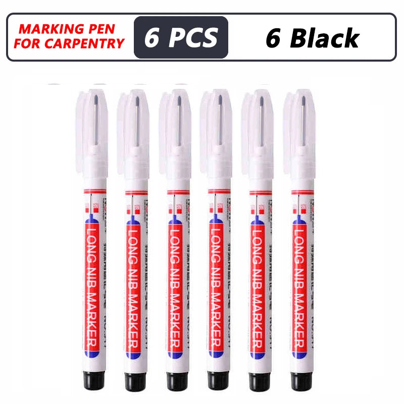 iLMH 4-40Pcs Deep Hole Long Nib Head Marker For Metal Perforating Pen Waterproof Bathroom Woodworking Decor Multi-Purpose Tool