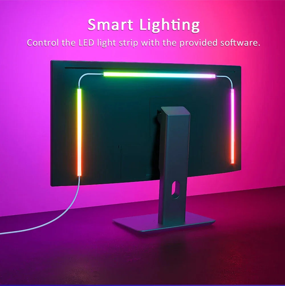 LED Light Strip Computer Screen Colar Sync Monitor Ambilight RGB Lights Ambient Lighting PC Backlight Pickup Light for Game Room