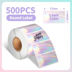 Thermal Label Paper round Sticker White Pure Color Shipping Label Waterproof for Phomemo PM241/PM246S/D520 Label Printer
