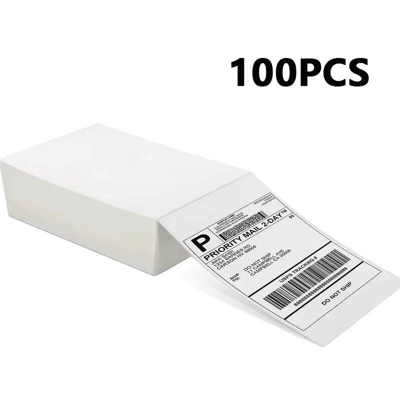 4x6 Inch 100/500 Sheets Thermal Shipping Label Printer Self-Adhesive Thermal Printing Paper DHL UPS Express Barcode Label