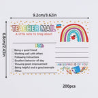 50/100/200Pcs Rainbow Teacher Mail Incentive Cards for Elementary Students Classroom Supplies