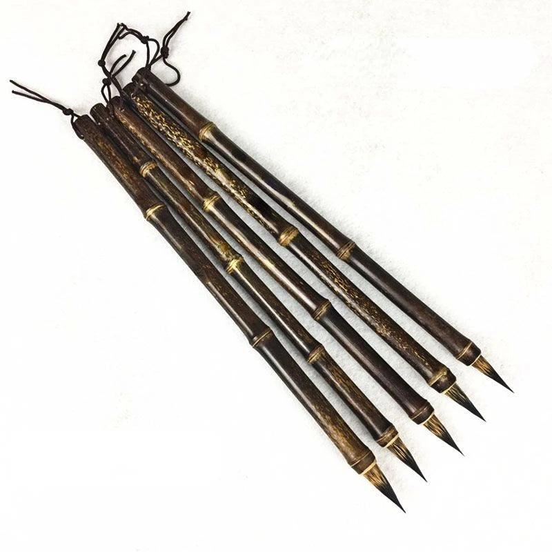 Luxurious Rabbit Mixed Hair Chinese Calligraphy Brush Pen Ancient Bamboo Small Regular Script Writing Drawing Brush Stationery