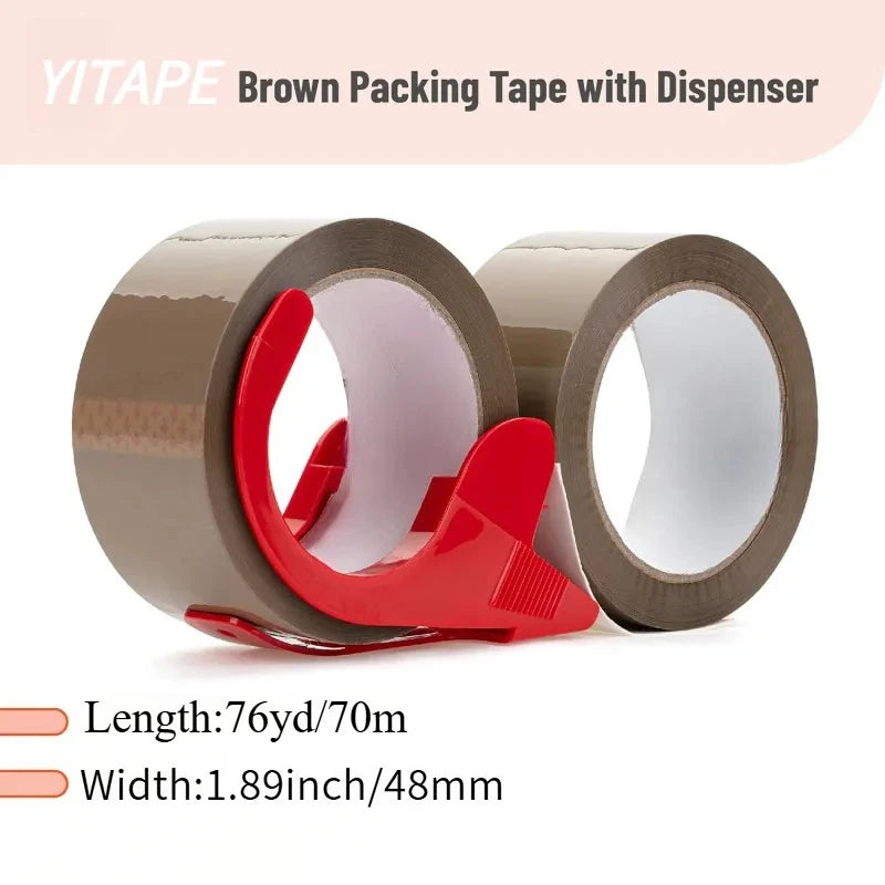 Brown Sealing Packing Tape, 4.8 Cm Wide and 100 Meter Long, Heavy-duty Packaging Tape for Dispensers, Packaging Tape
