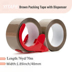 Brown Sealing Packing Tape, 4.8 Cm Wide and 100 Meter Long, Heavy-duty Packaging Tape for Dispensers, Packaging Tape