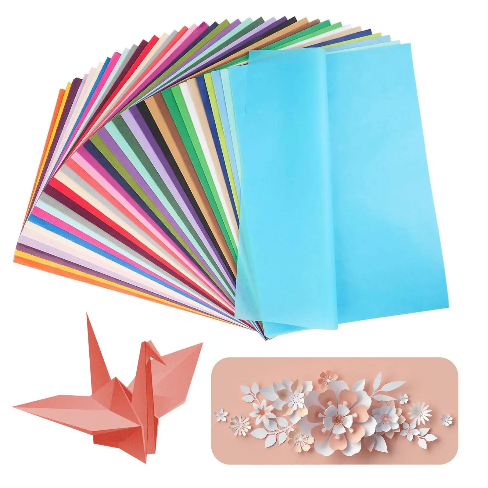 480-Sheet A4 Glossy Tissue Paper Set - 40 Colors for Crafts, Christmas, Wedding Decor & Packaging