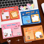 1Pcs Kawaii Cartoon Animal Sticky Notes Sticker 60Sheets Cute Rabbit Bear Capybara Astronaut Memo Pad School Office Stationery