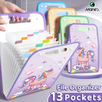 Marie's Accordion File Organizer with 13 Pockets, Expanding File Folder with Labels, Portable Document Organizer for Home Office