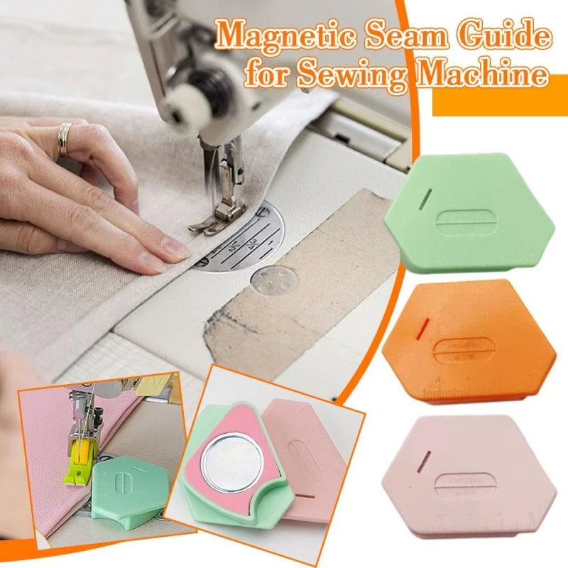 Sewing Magnetic Seam Guide Multifunctional Ruler Hemmer Universal Polygonal Anti-Curling Positioner Sewing Machine Accessories