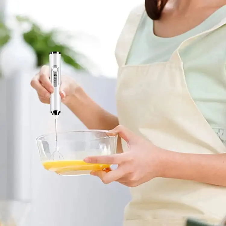 1pcs Coffee Milk Frother Blender 3 Speeds Adjustable Handheld Milk Frother Stainless Steel Electric Milk Frother USB Recharge