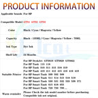 GT51 GT52 GT53 GT5810 GT5820 Refill Ink Dye ink For HP Smart Tank 450 455 500 510 515 519 530 559 615 618 655 720 750 Printer