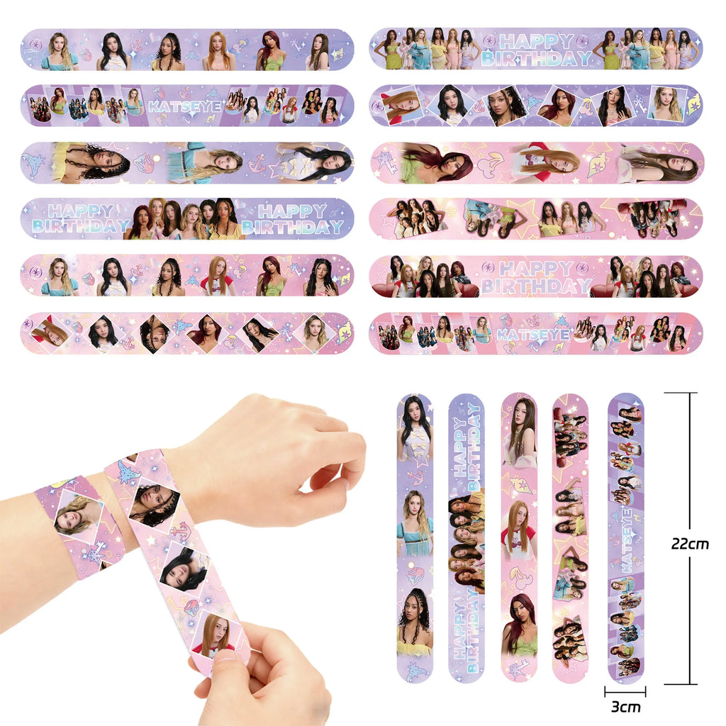 Katseye Girl Birthday Party Theme Decoration Cup Plate Banner Backdrop Gift Bag Tablecloth For Gift Baby Shower Supplies