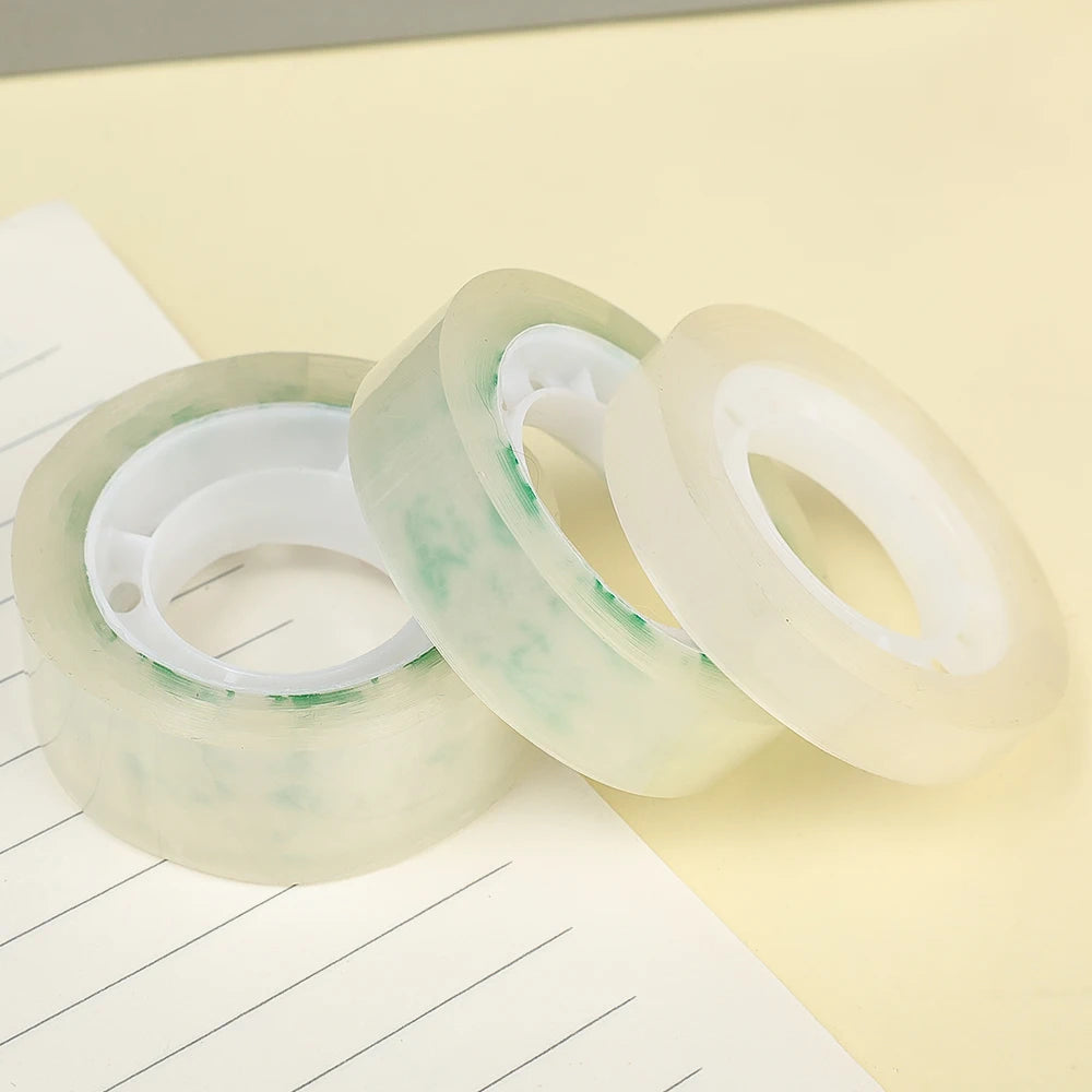 20-1Roll Transparent Adhesive Tape 0.8cm 1.2cm 1.8cm Width Strong Clear Sealing Tape for Office School Home Packaging Stationery