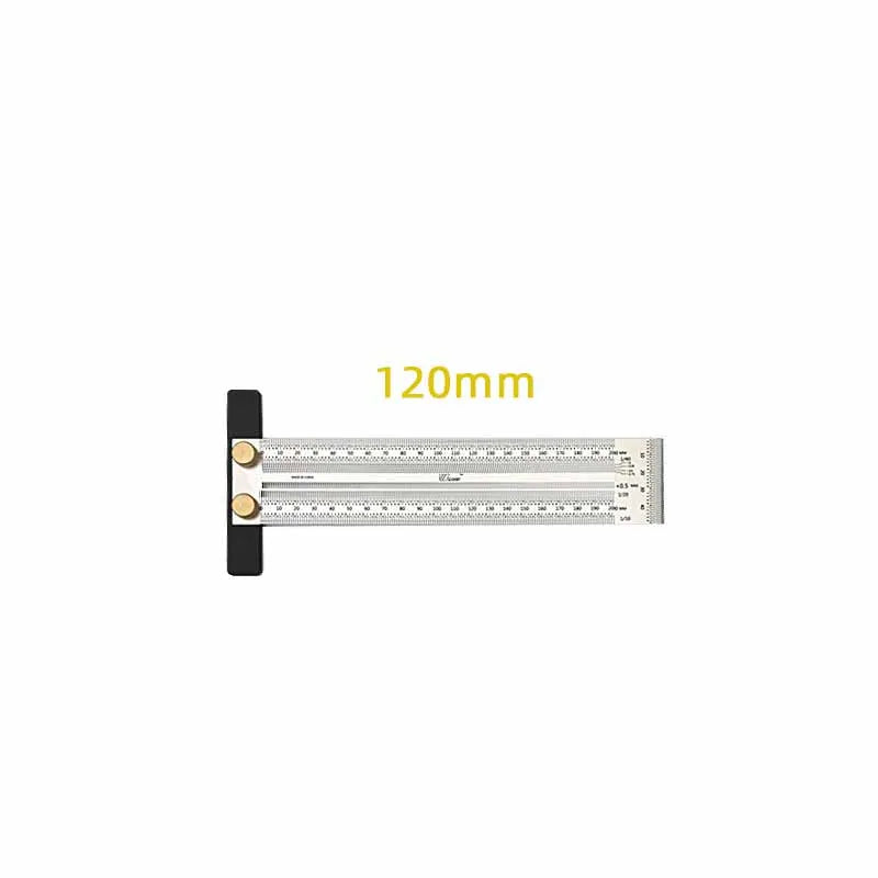 Precision Marking T-Rule, Stainless Steel T Type Hole Ruler Scribing Gauge Marking Measuring Tool Woodwork  200mm/300mm/400mm