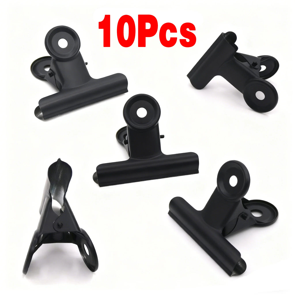 10-Pack Black Metal Paper Clip Office Stationery Small Book Fixing Clip Sketching Board Clip Household Supplies