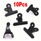 10-Pack Black Metal Paper Clip Office Stationery Small Book Fixing Clip Sketching Board Clip Household Supplies