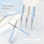 Planwith Stainless Steel Mini Folding Scissors Portable Creative Pen-Style Design DIY Paper-Cutting Art Tool School Office Supp