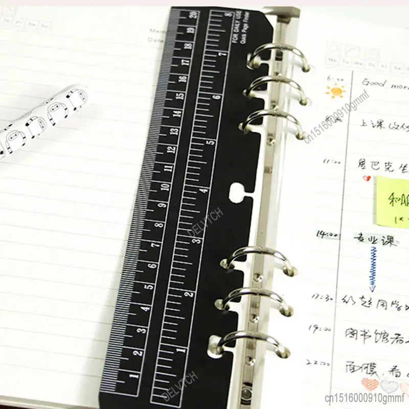 A5 A6 Transparent Black Frosted Bookmark Ruler For 6 Hole Loose Leaf Binder Notebook Planner Agenda Index Ruler Flexible Measure