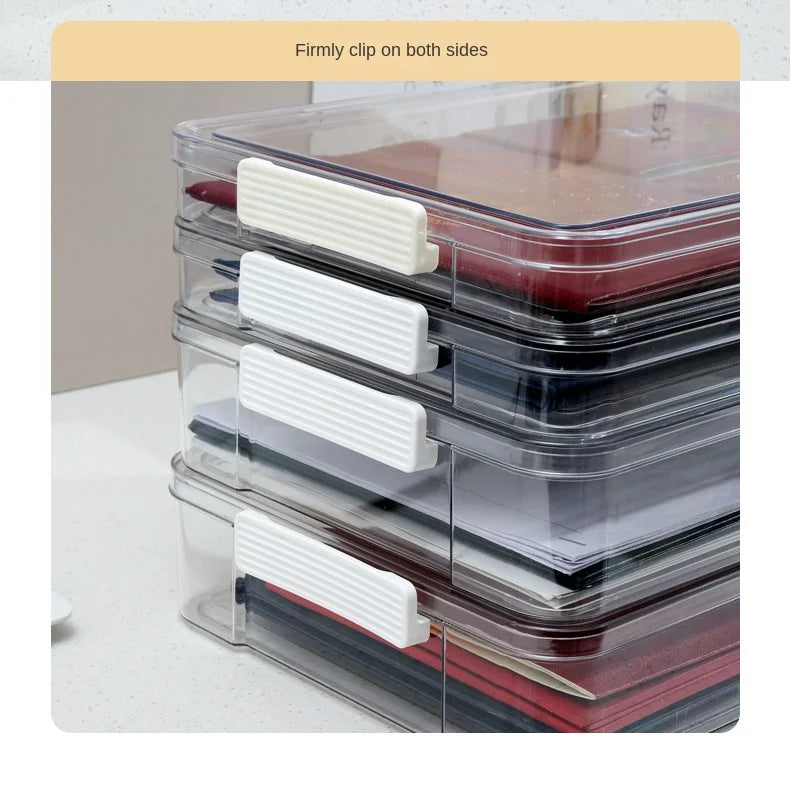 Acrylic Transparent Desktop Paper Storage Box A4 File Document Exam Paper Organizer Household Dust Proof Card Holder Case