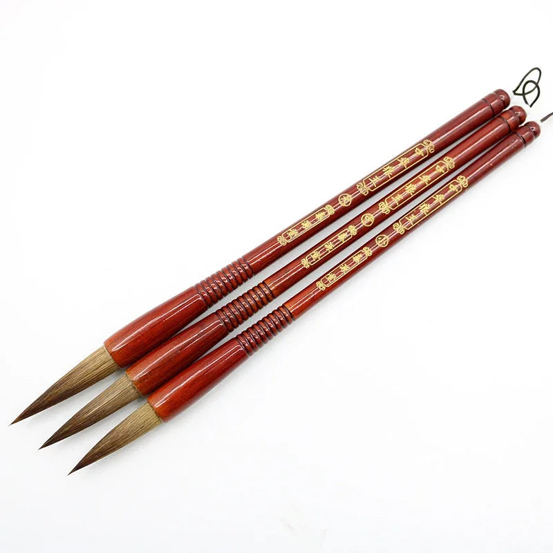 Wooden Writing Brushes Wolf Hair Traditional Chinese Calligraphy Painting Practice Festival Couplets Regular Script Supply