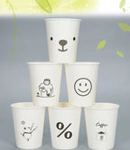 50pcs 250ml Paper Cups Natural Pulp Personalized Disposable Coffee Tea Milk Cup Drinking Accessories Camping Party Supplies종이컵
