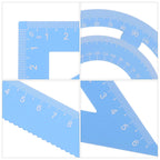 4Pcs Metal Ruler Set Aluminum Alloy Geometry Math Drawing Measuring Stationery Kit for Students School Office Use