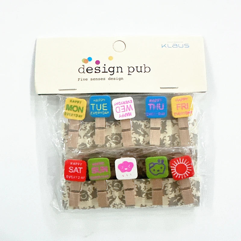 10 Pcs/Lot Creative Cartoon Animal Wooden Clip With Hemp Rope Photo Paper Clothespin Craft Clips Party Decoration Clip
