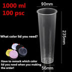 100PCS Plastic Cups With Dome Lids for Iced Cold Drink Coffee Tea Smoothies Sodas Water Party Disposable Tableware dessert cups