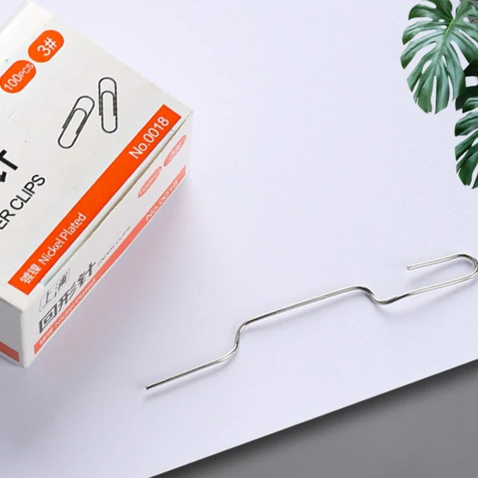 100Pcs Nickel-Plated Paper Clips Rust-Proof Thickened Office Supplies for Organizing And Binding
