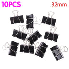 10/20/30/40/50Pcs Black Metal Binder Clips 25mm/ 32mm Notes Letter Paper Clip Office Supplies Binding Securing