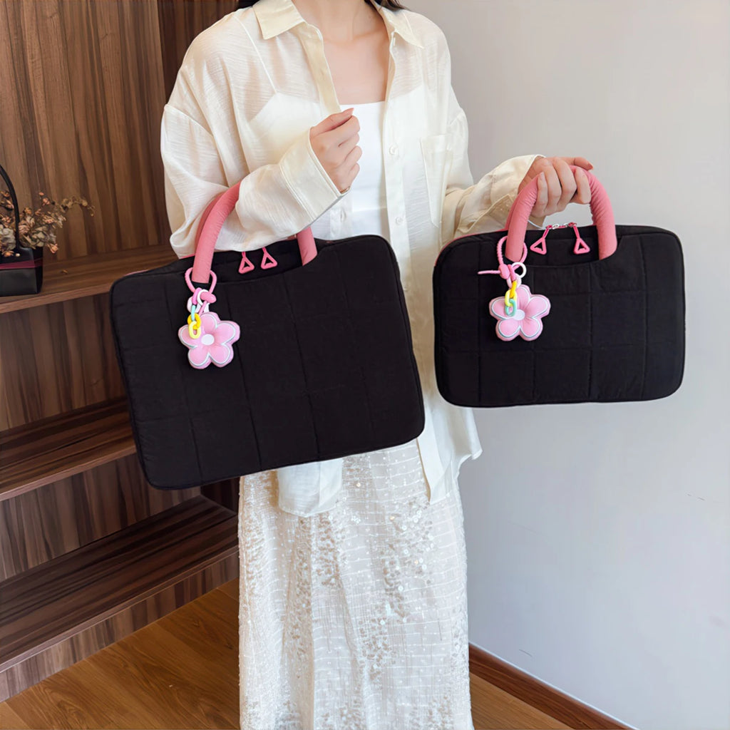 Lightweight Puffy Laptop Sleeve 14/16 Inch Commuter Laptop Briefcase Notebook Sleeve Notebook Case Portable Handbag for Women