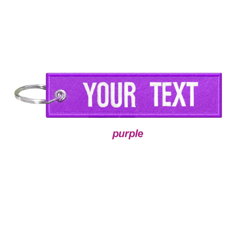 Customized Key Chain Tag Motorcycle Outboard Double Sided Embroidered Keychain