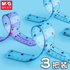 M&G 15/20/30 cm Transparent Soft Ruler for Primary School Students Folding Straight Ruler