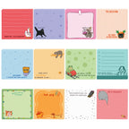 12/24pcs Cute Animals Sticky Notes Set, Refrigerator Memo Pads,Self-Stick Dog Cat Notes Pads for Home Office Gifts Supplies
