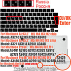 Multi-Language Keyboard Protector Compatible with for MacBook Air/Pro M5-M4 A2779,A3434,A3241 | Arabic, FR, RU, ES, IT Layouts