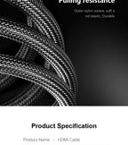 QGEEM HDMI-Compatible Cable HDMI to HDMI 2.0 Cable 4K for Xiaomi Projector Nintend Switch PS4 Television TVBox xbox Cable HDMI
