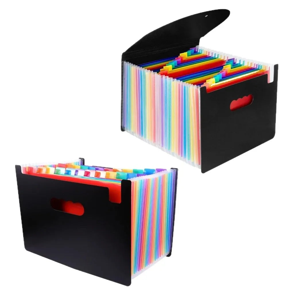Portable 13/25 Pockets Expanding File Box A4 Expanding Capacity Accordion File Folder Document Organizer Office