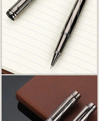 1 PC High Quality Luxury Full Metal Ballpoint Pen Silver Plating Ball Pens Business Writing Signing School Office Supplies 03733