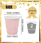 20-60Pc 2oz Mini Party Shot Cups Plastic Black Pink Disposable Birthday Party Wedding Cup for Beer Drinks Soda Punch Water Cups