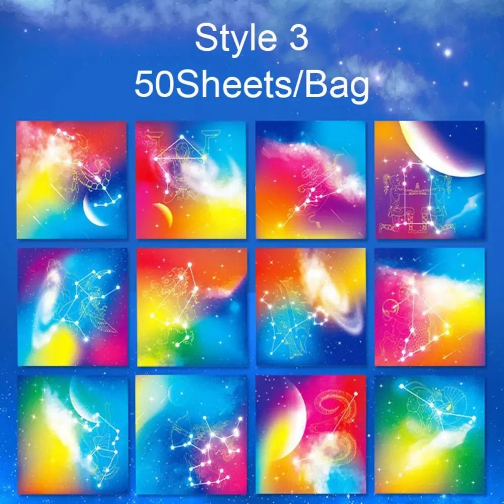 Creative Square Star Sky Constellations Origami Paper Kid DIY Handmade Double-sided Coloring Fold Craft Paper Art Material Gift