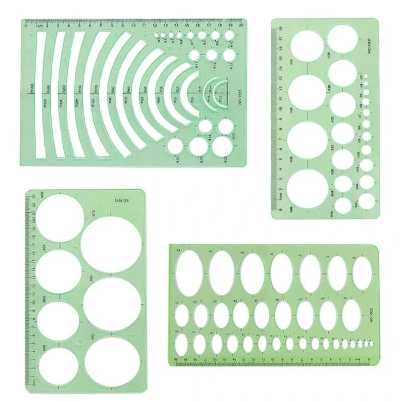 Geometric Drawing Template Rulers Set for Building Formwork Designing Stationery