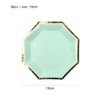 10cm Mini Plate Party Paper Plates Disposable Tableware Birthday Party wedding Decor kids Party Supplies Pink Small Plates 8pcs