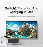 Hagibis Portable TV Dock for Switch/Switch2/OLED 4K@60Hz USB C to HDMI Cable Adapter 100W PD Power Supply for Laptops ROG Ally