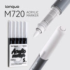 Languo 9pcs/box Soft Brush Acrylic Marker Pen Set，DIY Hand Drawn,Paint Art Markers pens,Student Graffiti Acrylic Paint Pens,M720