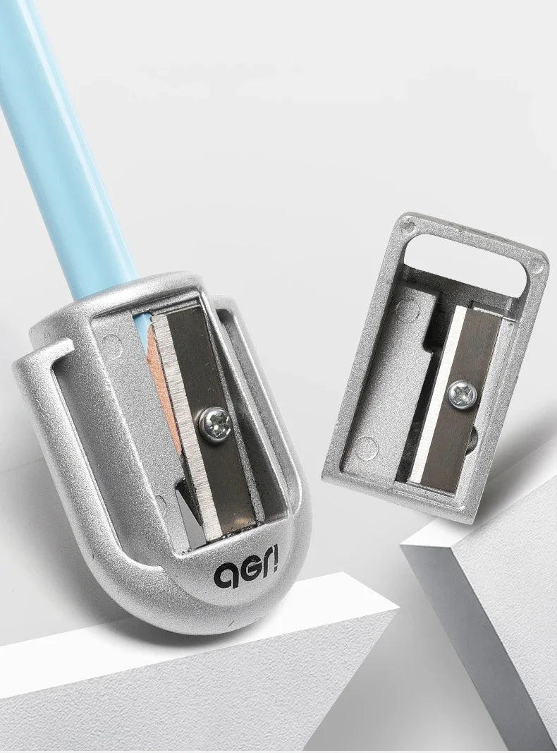 1/2Pcs Deli Zinc Alloy Pencil Sharpener Silver Metal Sharpener School Office Sharpener Stationery Supplies
