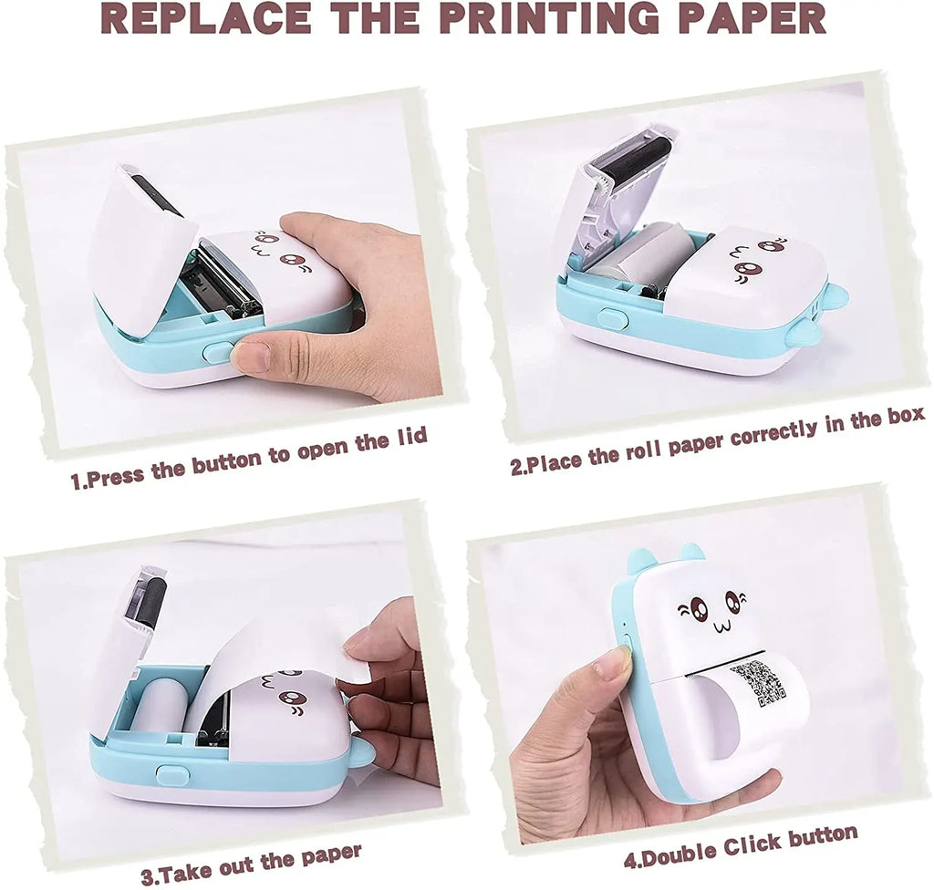 C9 mini HD printer portable sticker label Printer Bluetooth pocket thermal printer with paper for student note inkless printing