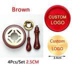 Custom Wax Seal Stamp Kit Personalized Image/LOGO Customized Wax Sealing Stamp with Melting Spoon set for Wedding Invitation Wax
