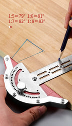 0-180 Degree Angle Gauge Woodworkers Edge Ruler Stainless Steel Protractor Angle Finder Ruler Precision Carpenter Measuring Tool